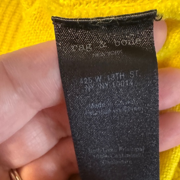 rag & bone Bright Yellow Ribbed Crew Sweater - Picture 3 of 7